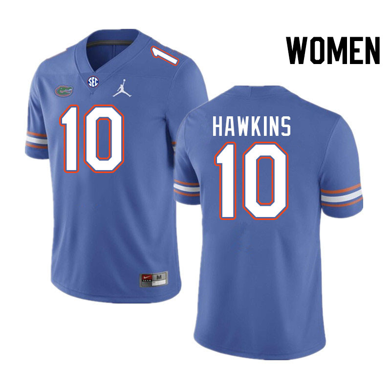 Women #10 Tank Hawkins Florida Gators College Football Jerseys Stitched-Royal